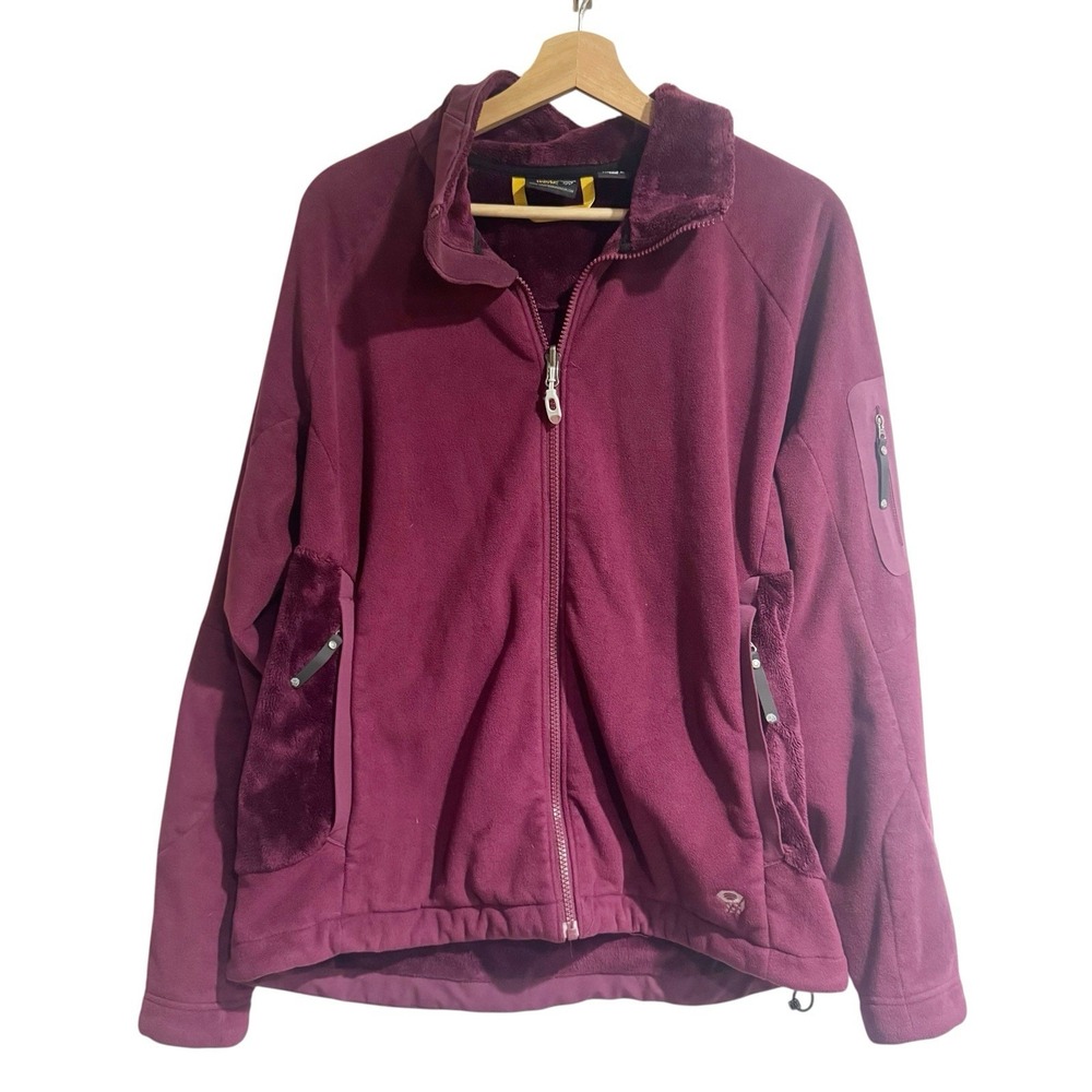 Mountain‎ Hardwear Womens Size Large Full Zip Fleece Jacket Purple Burgundy Soft